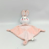 Doudou plat lapin rose blanc rayé MES PETITS CAILLOUX CMP