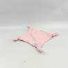 Doudou plat carré rose fleurs MES PETITS CAILLOUX CMP
