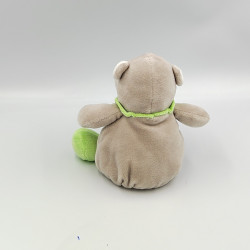 Doudou singe gris blanc vert CMP