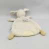 Doudou plat mouton blanc beige bleu rayé soleil BABY FEHN