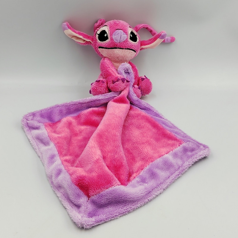 Peluche Doudou Angel Disney Simba Toys Lilo et Stitch rose carré