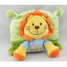 Doudou plat lion vert bleu MA PTITE TRIBU