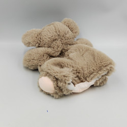 Doudou plat marionnette cochon beige rose HISTOIRE D'OURS