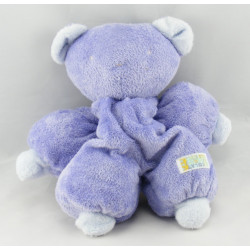Doudou semi plat ours violet mauve bleu TARTINE ET CHOCOLAT