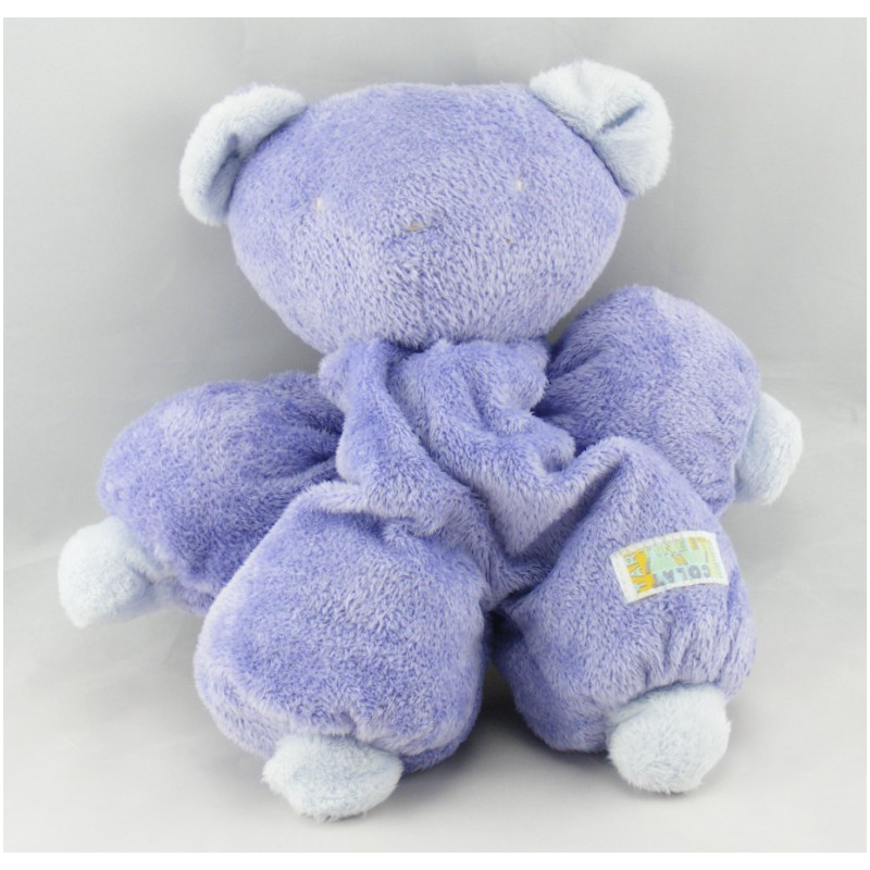 Doudou semi plat ours violet mauve bleu TARTINE ET CHOCOLAT