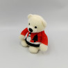 Doudou ours blanc pull rouge vert sapin bonhomme de neige GIPSY