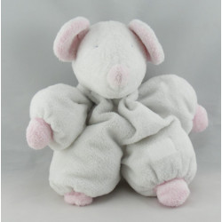 Doudou souris bleu vert TARTINE ET CHOCOLAT