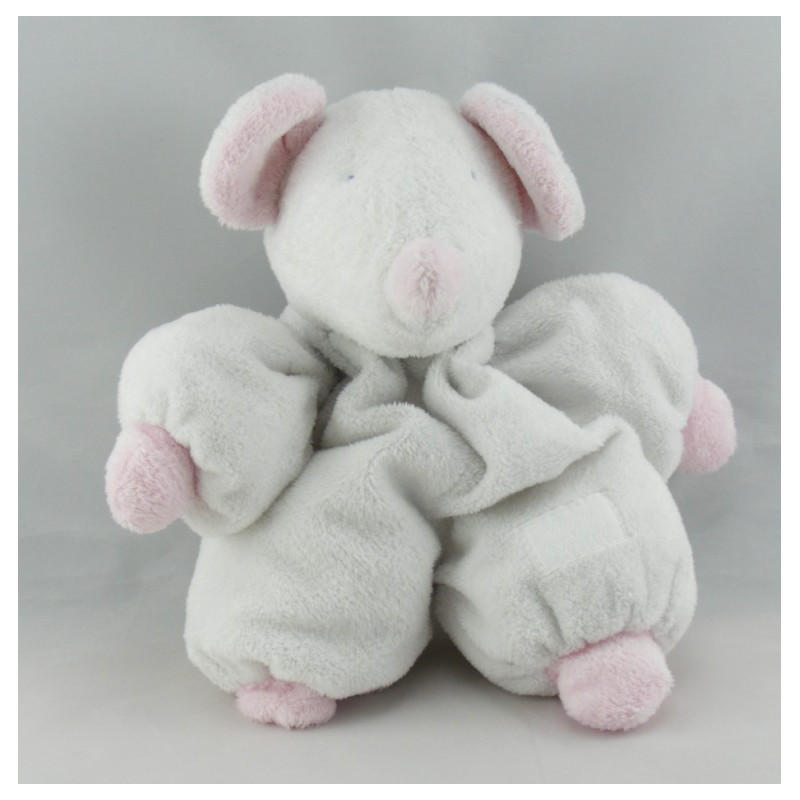 Doudou souris bleu vert TARTINE ET CHOCOLAT