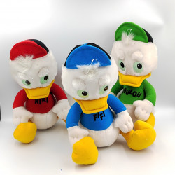 Peluches Canards Fifi Riri et Loulou neveux de Donald DISNEY