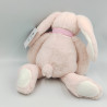 Doudou peluche lapin rose noeud ATMOSPHERA