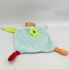 Doudou plat ours bleu vert rouge orange hibou chouette KALOO