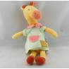 Doudou girafe robe verte jaune Les Loustics MOULIN ROTY