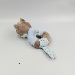 Doudou hochet anneau raton laveaur bleu beige NATTOU