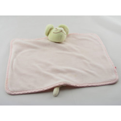 Doudou plat rose souris verte TEX
