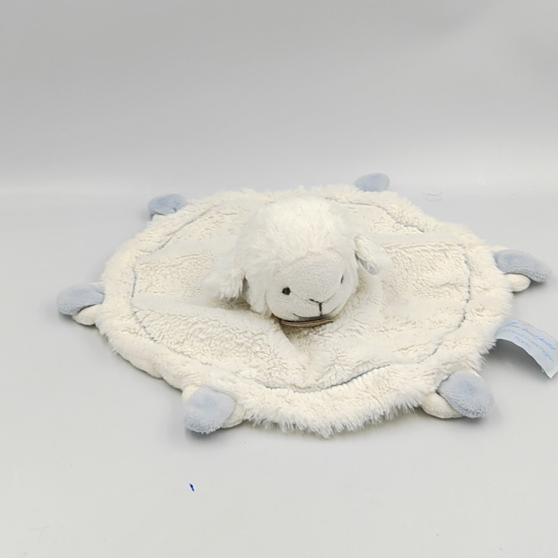 Doudou et compagnie plat mouton blanc bleu
