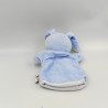 Doudou marionnette lapin bleu blanc MES PETITS CAILLOUX CMP
