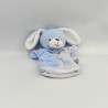 Doudou marionnette lapin bleu blanc MES PETITS CAILLOUX CMP