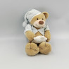 Doudou musical ours beige bleu bonnet étoile NATTOU