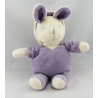 Doudou souris blanche salopette rayé bleu HAPPY HORSE