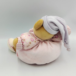 Doudou ours patapouf mauve rose fleurs Lilirose KALOO