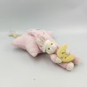 Doudou musical étoile lapin rose blanc lune GIPSY