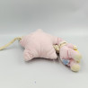 Doudou musical étoile lapin rose blanc lune GIPSY