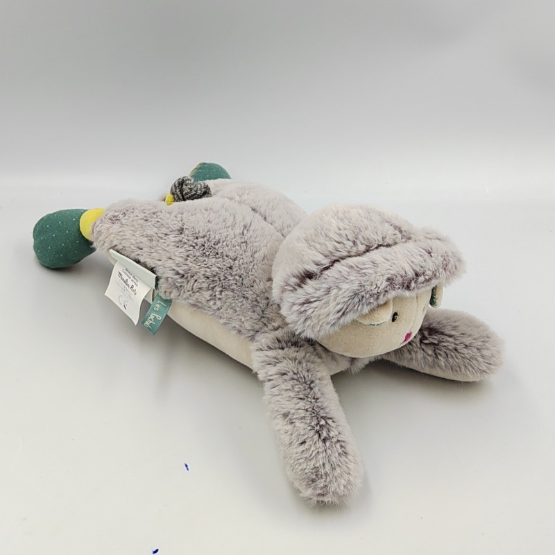 Doudou vibrant chat gris bleu les Pachats MOULIN ROTY