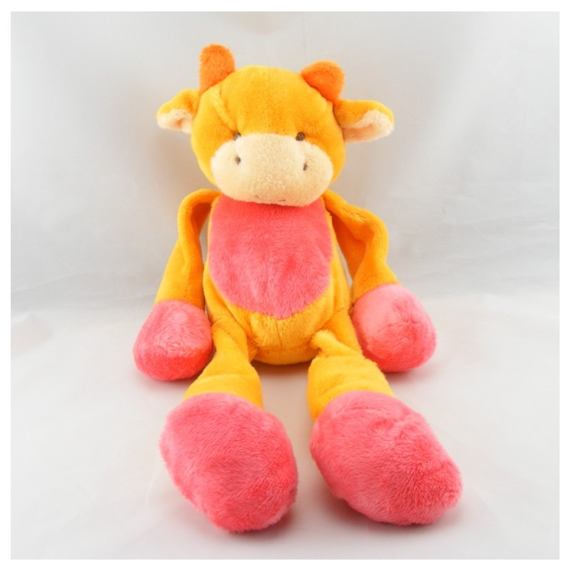 Doudou chenille rose jaune bleu ADDEX JUNIOR