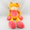 Doudou chenille rose jaune bleu ADDEX JUNIOR