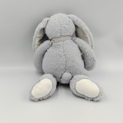 Doudou peluche lapin bleu noeud ATMOSPHERA