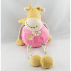 Doudou ours vert jaune bras jambes coulissant CMP 40 cm