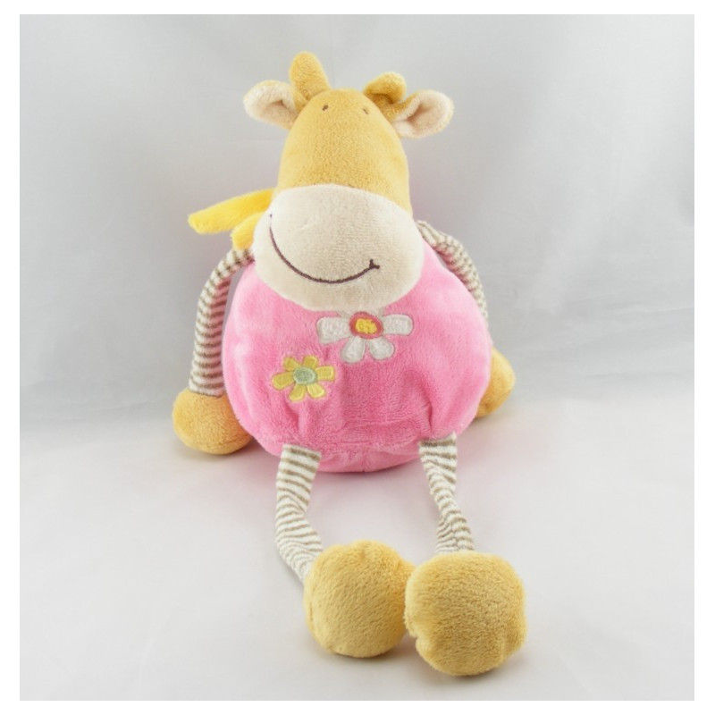 Doudou ours vert jaune bras jambes coulissant CMP 40 cm