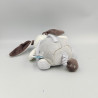 Doudou musical lapin blanc gris marron BABY NAT