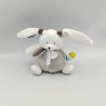 Doudou musical lapin blanc gris marron BABY NAT