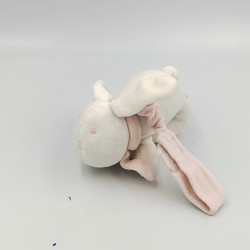 Doudou et compagnie attache tétine lapin blanc rose