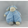 Doudou plat rond cheval ane gris bleu orange KIMBALOO 