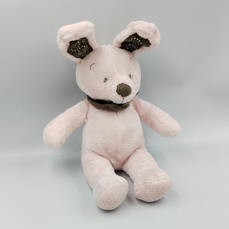Doudou lapin rose foulard beige gris SIMBA TOYS NICOTOY