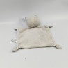 Doudou plat lapin gris blanc bleu tigres masque IKKS