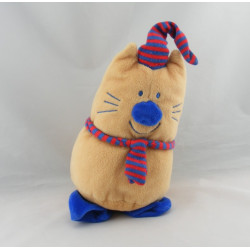 Doudou chat bleu vert voiture NICOTOY KIABI