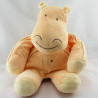 Doudou hippopotame orange saumon SUCRE D'ORGE