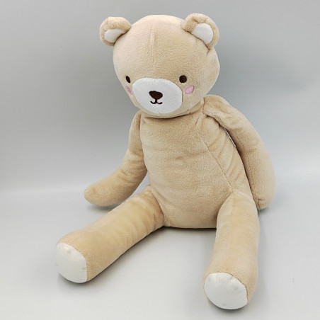 Doudou ours beige blanc TOM & KIDDY TOMKIDS