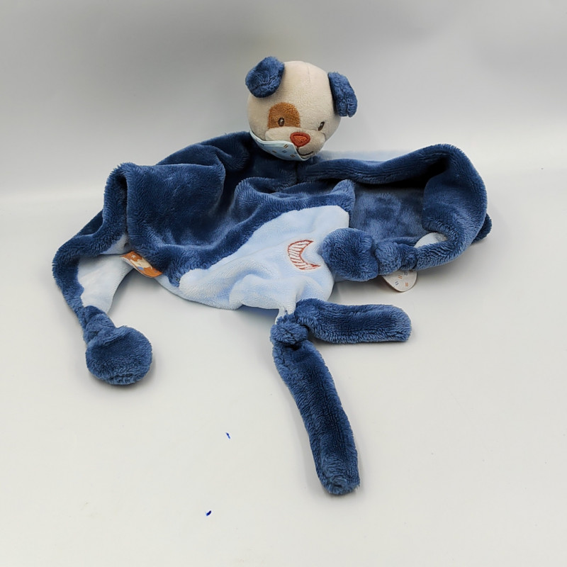 Doudou plat chien bleu lune Jim NATTOU