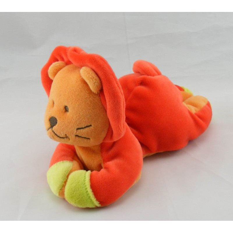 Doudou hochet lion rouge couché BEBE CONFORT