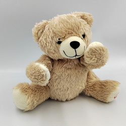 Peluche ours beige de Noël coucou beuh EDL