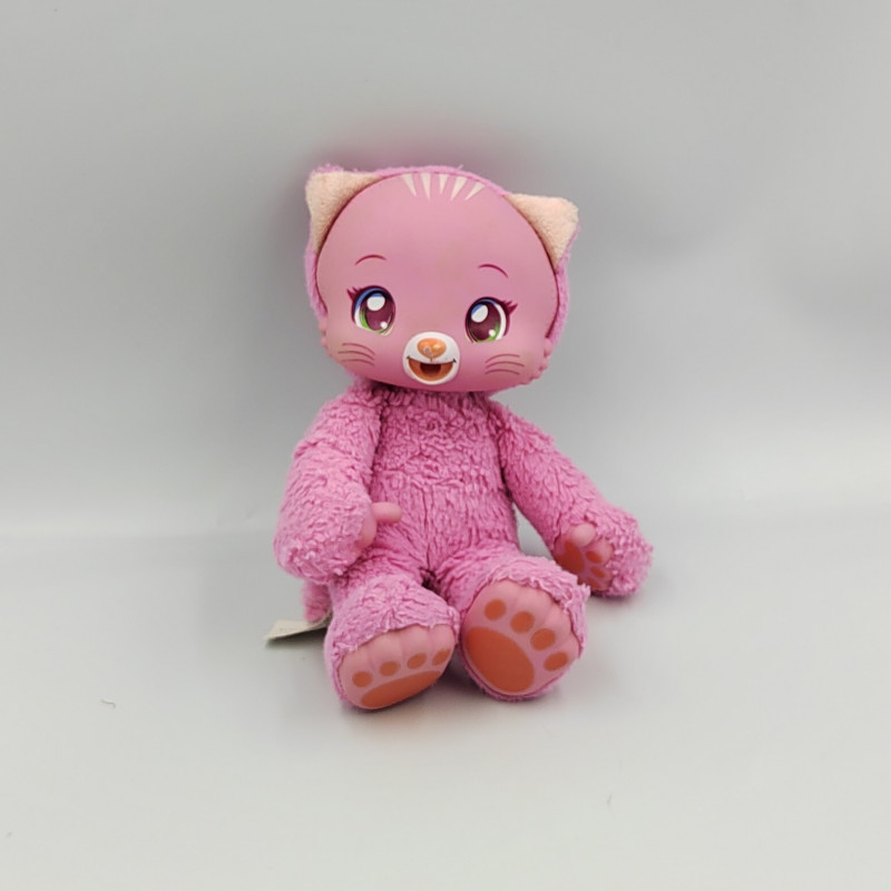 Doudou peluche sonore chat rose couche ZOOPY BAOBAB