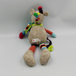 DOUDOU GIRAFE GRISE MULTICOLORES NICOTOY