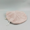 Doudou plat rond lapin blanc rose fleur KALOO