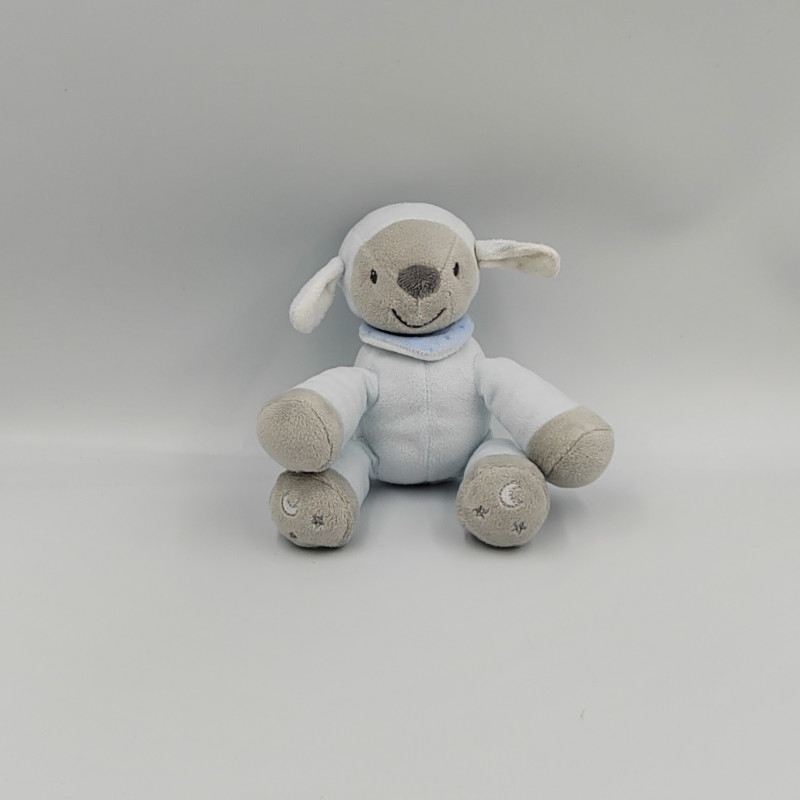DOUDOU MOUTON BLEU BLANC GRIS NATTOU