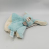 Doudou plat lapin bleu blanc Menthe Baby nat