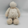 Doudou peluche ours blanc beige foulard Oscar J-LINE